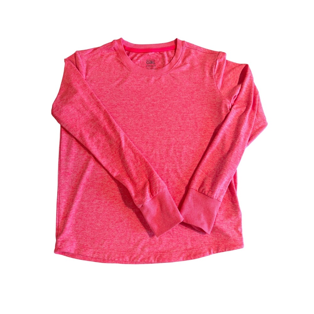 Athleta Girl Uptempo‎ 2.0 Top Pink Heather Long Sleeve Thumbhole Shirt Size L 12